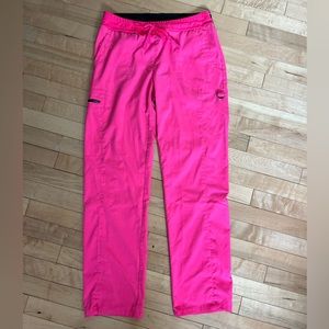 Bright pink scrub pants